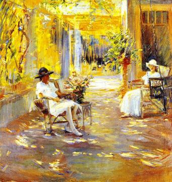 On The Veranda Artwork by Donna Schuster