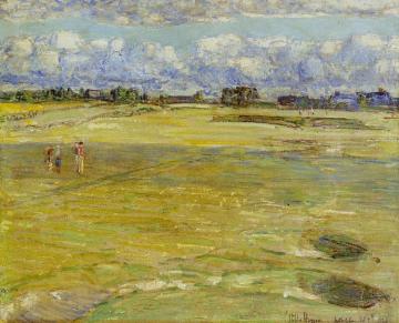 On The Links Artwork by Frederick Childe Hassam