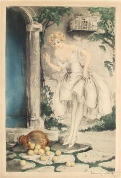 Spilled Apples Artwork by Louis Icart
