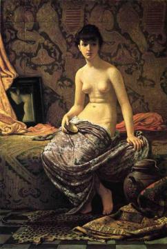 Roman Model Posing Artwork by Elihu Vedder