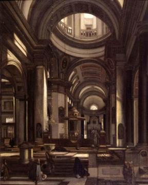 Interior Of A Church Artwork by Emanuel de Witte