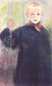 Boy With A Flower Artwork by Stanislaw Wyspianski