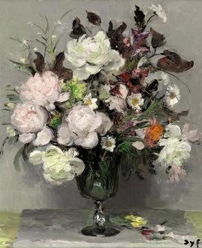 Peonies Artwork by Marcel Dyf