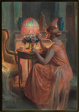 Roses By Candlelight Artwork by Delphin Enjolras