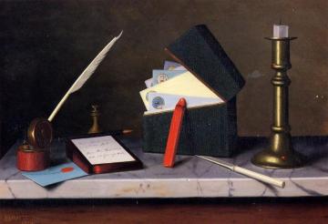 Secretary's Table Artwork by William Michael Harnett