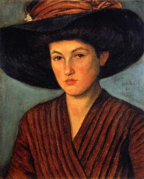 Young Lady With A Large Hat Artwork by Lesser Ury
