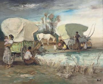 The Gypsy Encampment Artwork by Marcel Dyf