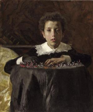 Boy With Toy Soldiers Artwork by Antonio Mancini