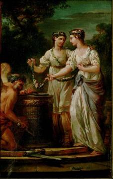 Two Young Greek Girls Swearing To Never Love Artwork by Joseph Marie Vien