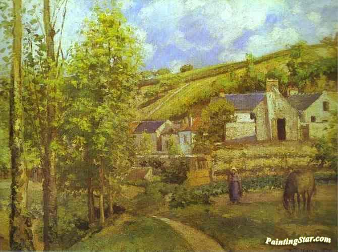 The Hermitage at Pontoise Artwork by Camille Pissarro