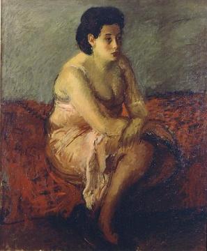 Seated Woman Artwork by Raphael Soyer