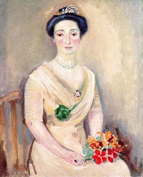 The Baroness Of D. With Bouquet Of Flowers Artwork by Kees Van Dongen