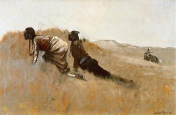 Indian Scouts Watching Custer's Advance Artwork by Frederic Remington