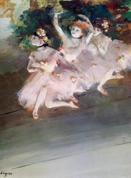 Three Ballet Dancers Artwork by Edgar Degas