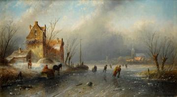 Winter Landscape With River Artwork by Jan Jacob Spohler