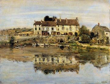 Small Houses on the Banks of the Oise Artwork by Jean-François Raffaëlli