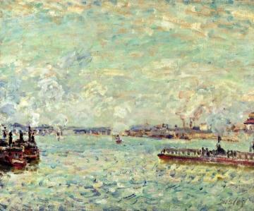 The Seine at Point du Jour Artwork by Alfred Sisley