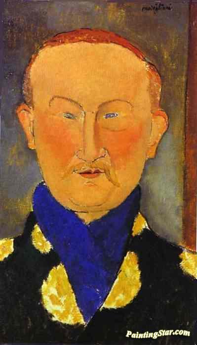 Portrait of Leon Bakst Artwork by Amedeo Modigliani