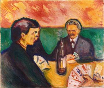 Card Players in Elgersburg Artwork by Edvard Munch