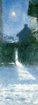 Winter Evening in Varberg Artwork by Nils Kreuger