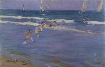 Children in the sea Artwork by Joaquin Sorolla y Bastida