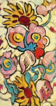 Flowers On A Yellow Background Artwork by Louis Valtat