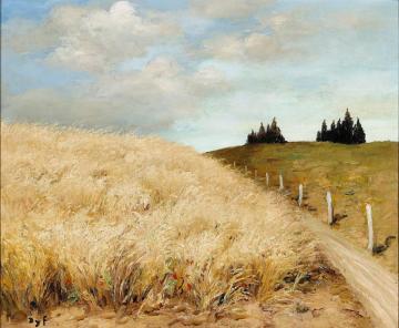 Wheat Field Artwork by Marcel Dyf