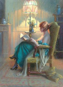 Reading In The Boudoir Artwork by Delphin Enjolras