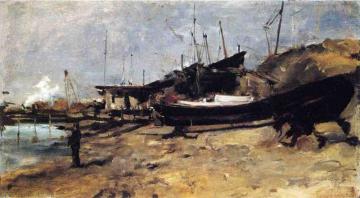 The Boat Yard Artwork by John Twachtman