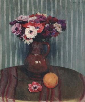 Still Life With Anemones And Orange Artwork by Felix Vallotton