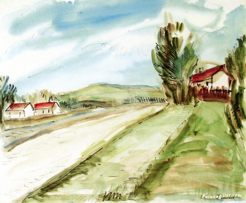 A Rustic Street Artwork by Maurice De Vlaminck