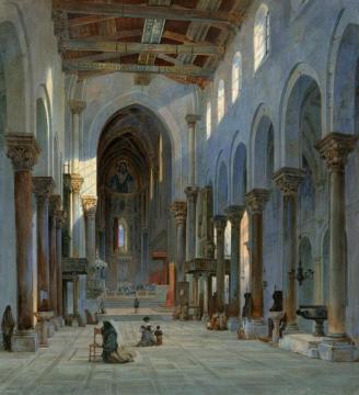 The Cathedral Of Cefalú, Interior Artwork by Carl Friedrich Heinrich Werner