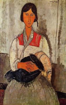 Gypsy Woman with Baby Artwork by Amedeo Modigliani