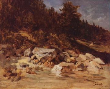 Boulders on the shore of the lake Artwork by Carl Eduard Schuch