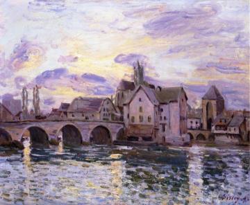 The Bridge at Moret at Sunset Artwork by Alfred Sisley