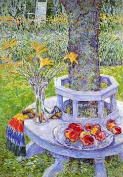 Mrs. Hassam's Garden at East Hampton Artwork by Frederick Childe Hassam