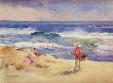 Boy on the Sand Artwork by Joaquin Sorolla y Bastida