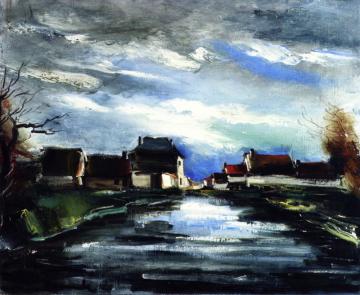 Village By The River Artwork by Maurice De Vlaminck