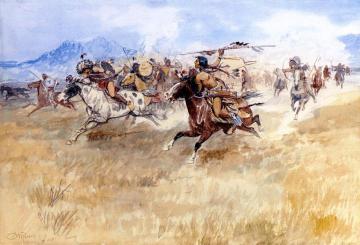 The Battle Between The Blackfeet And The Piegans Artwork by Charles Marion Russell