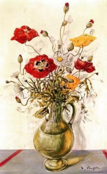 Vase of Flowers Artwork by Tsuguharu Foujita