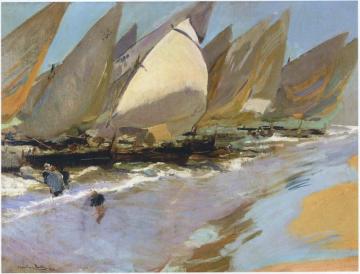 Fishing Boats Artwork by Joaquin Sorolla y Bastida