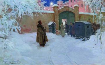 The Arrival Of Prisoners Artwork by Ivan Goryushkin-Sorokopudov