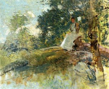 Landscape With Seated Figure Artwork by Julian Alden Weir
