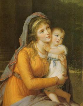 Baroness Anna Sergeevna Stroganova and Her Son Sergey Artwork by Elisabeth Vigee Le Brun