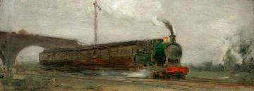 Railway Train Artwork by Henry Scott Tuke