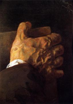 Hand Holding A Book Artwork by Adolph von Menzel