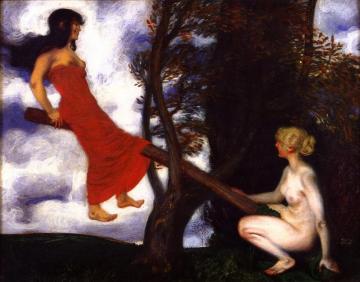 The Seesaw Artwork by Franz von Stuck