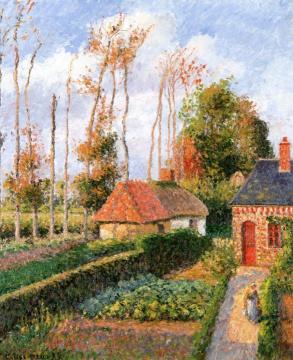 The Garden Of The Ango Manor, Varengeville, Sunset Artwork by Camille Pissarro