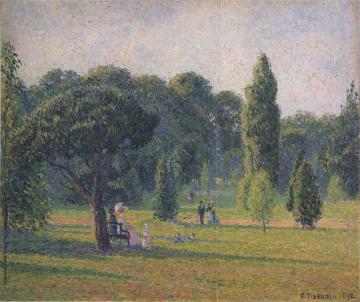 Gardens At Kew, Sunset Artwork by Camille Pissarro