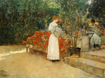 After Breakfast Artwork by Frederick Childe Hassam